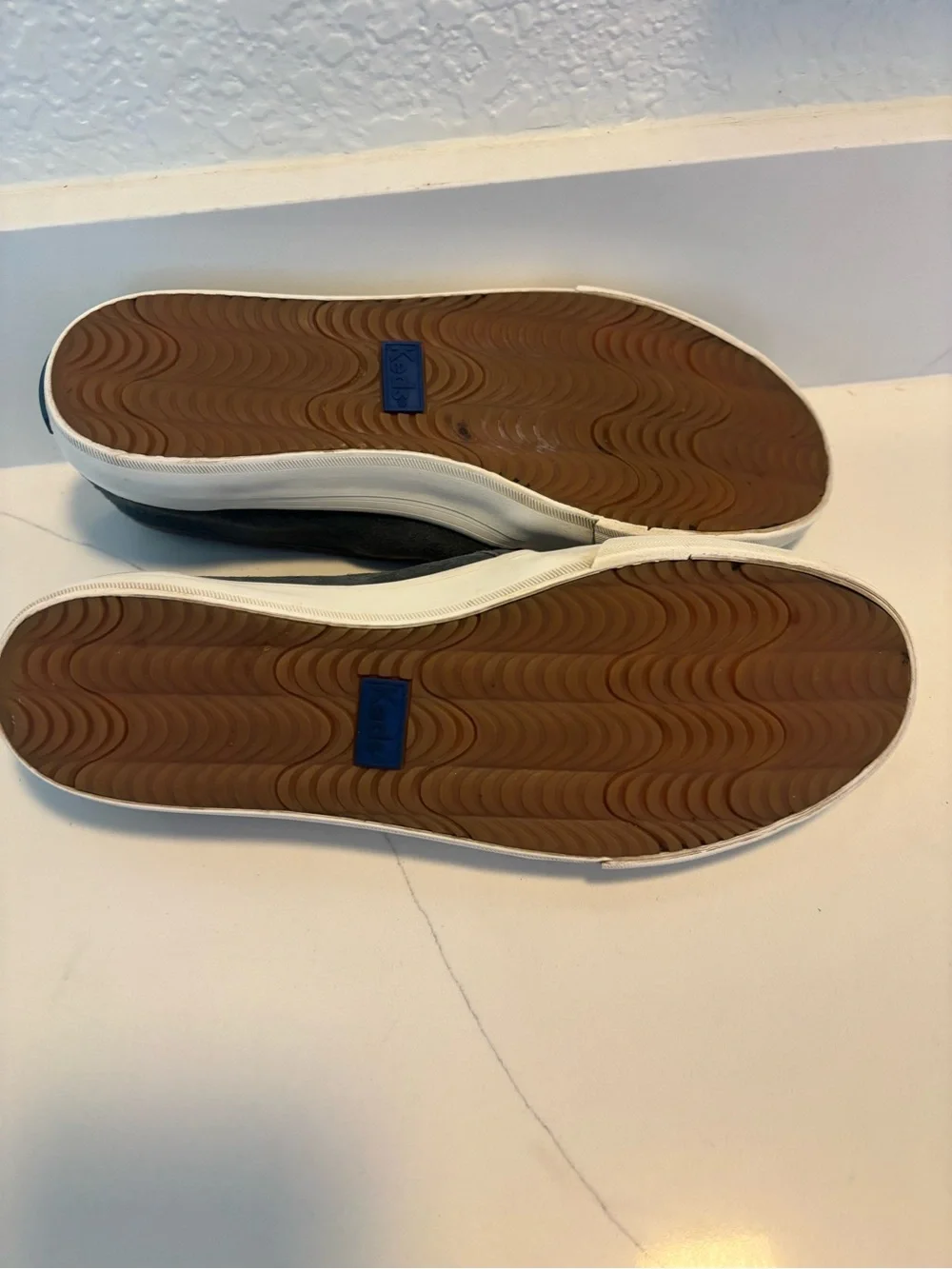 Keds Shoes Womens 6.5 Gray Double Decker Perf Slip On Sneakers Suede Low
